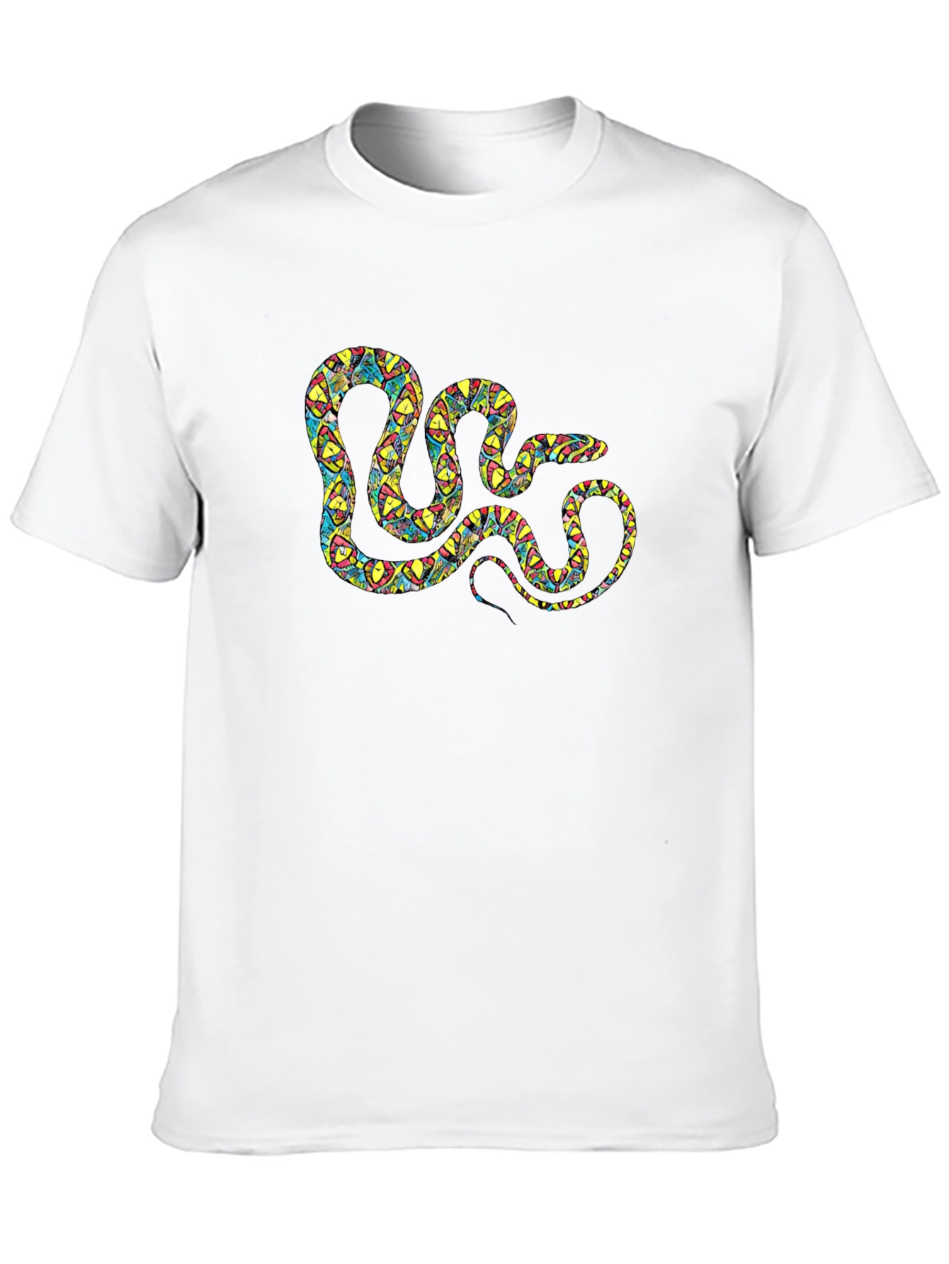Patterned Snake Graphic Black T-Shirt