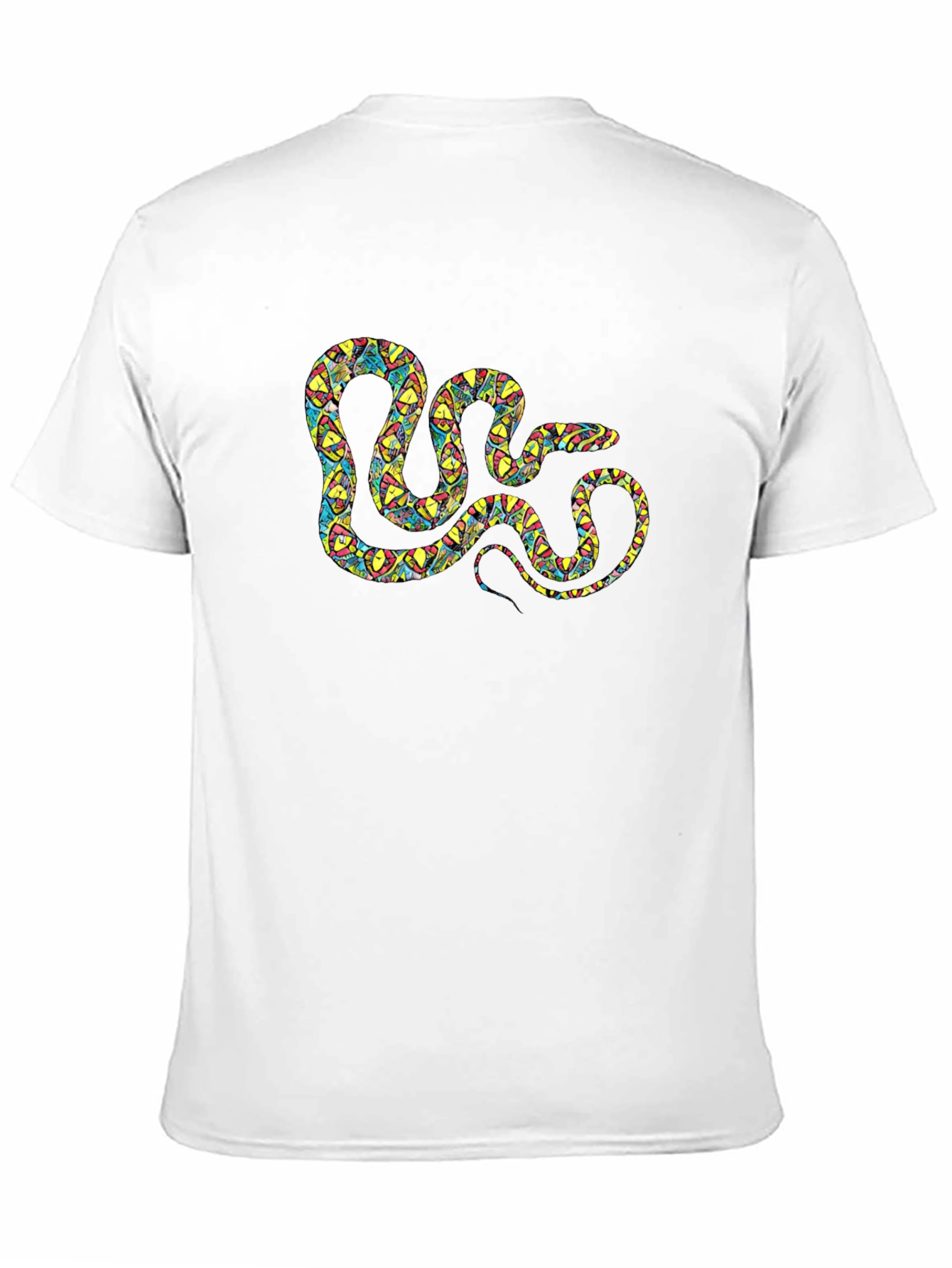 Patterned Snake Graphic Black T-Shirt