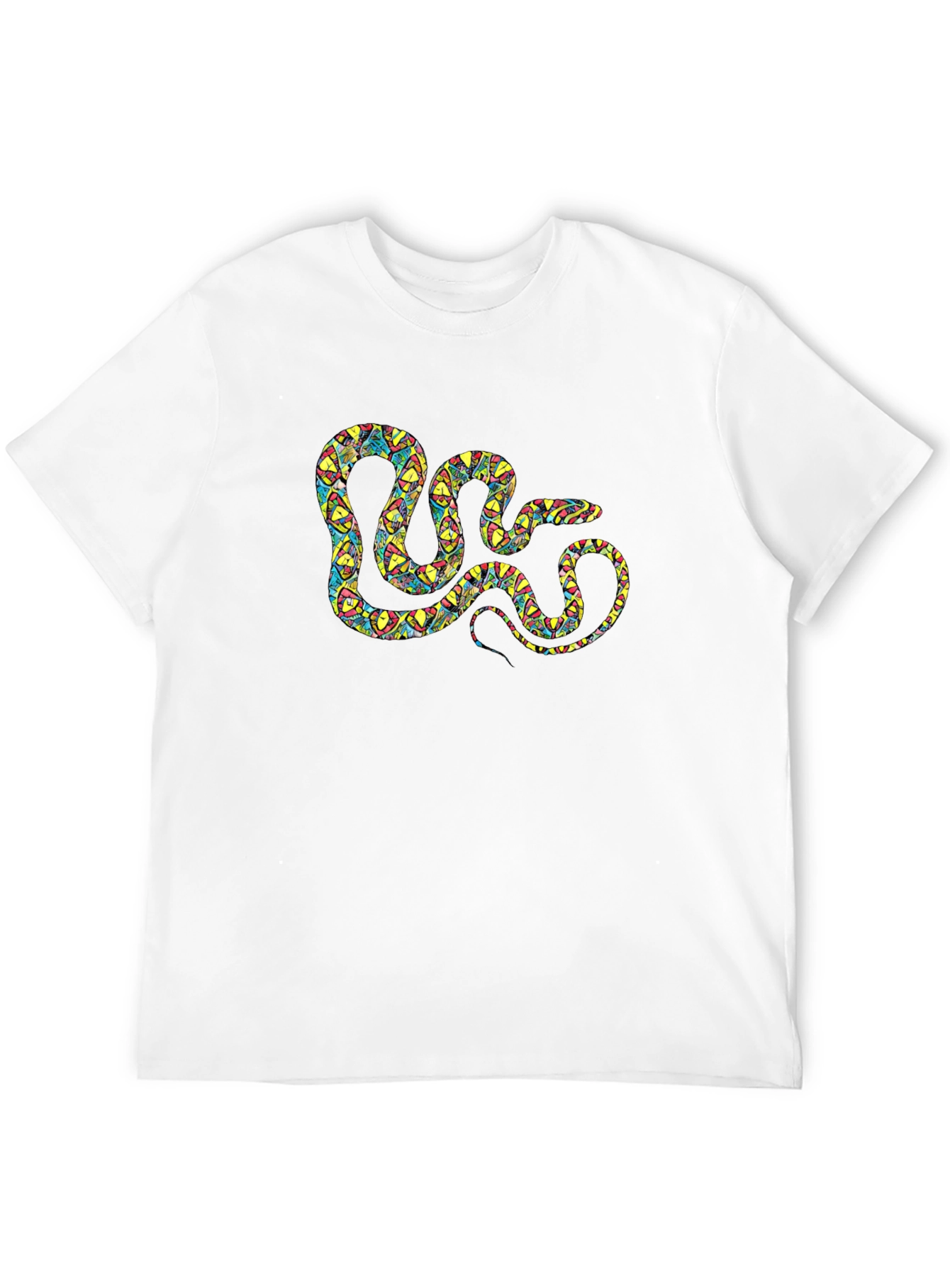 Patterned Snake Graphic Black T-Shirt