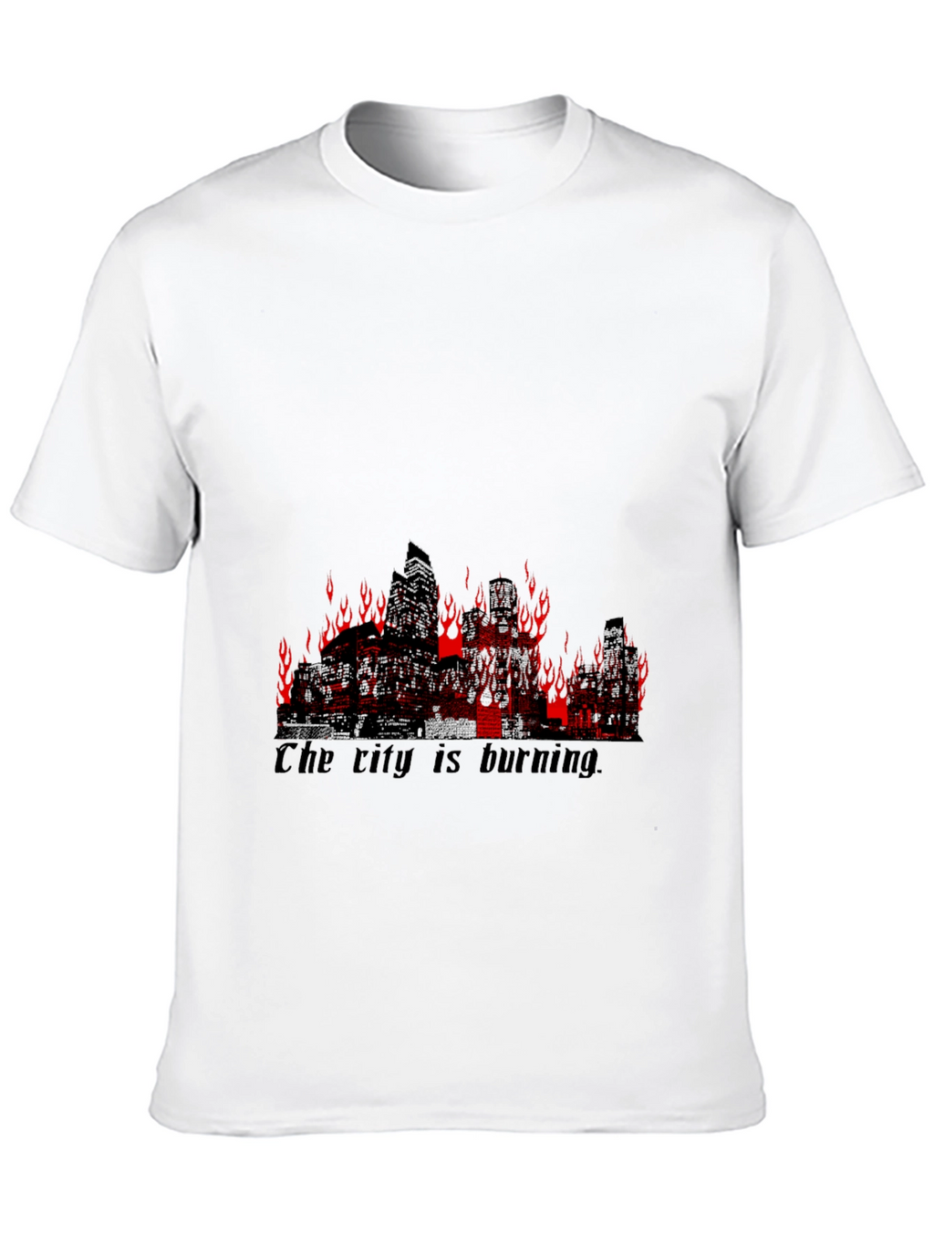 Burning City Graphic Tee - Mens Black T-Shirt