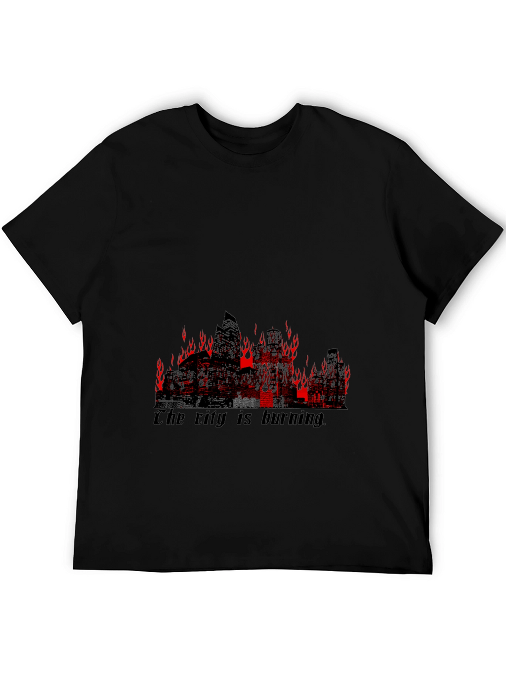 Burning City Graphic Tee - Mens Black T-Shirt