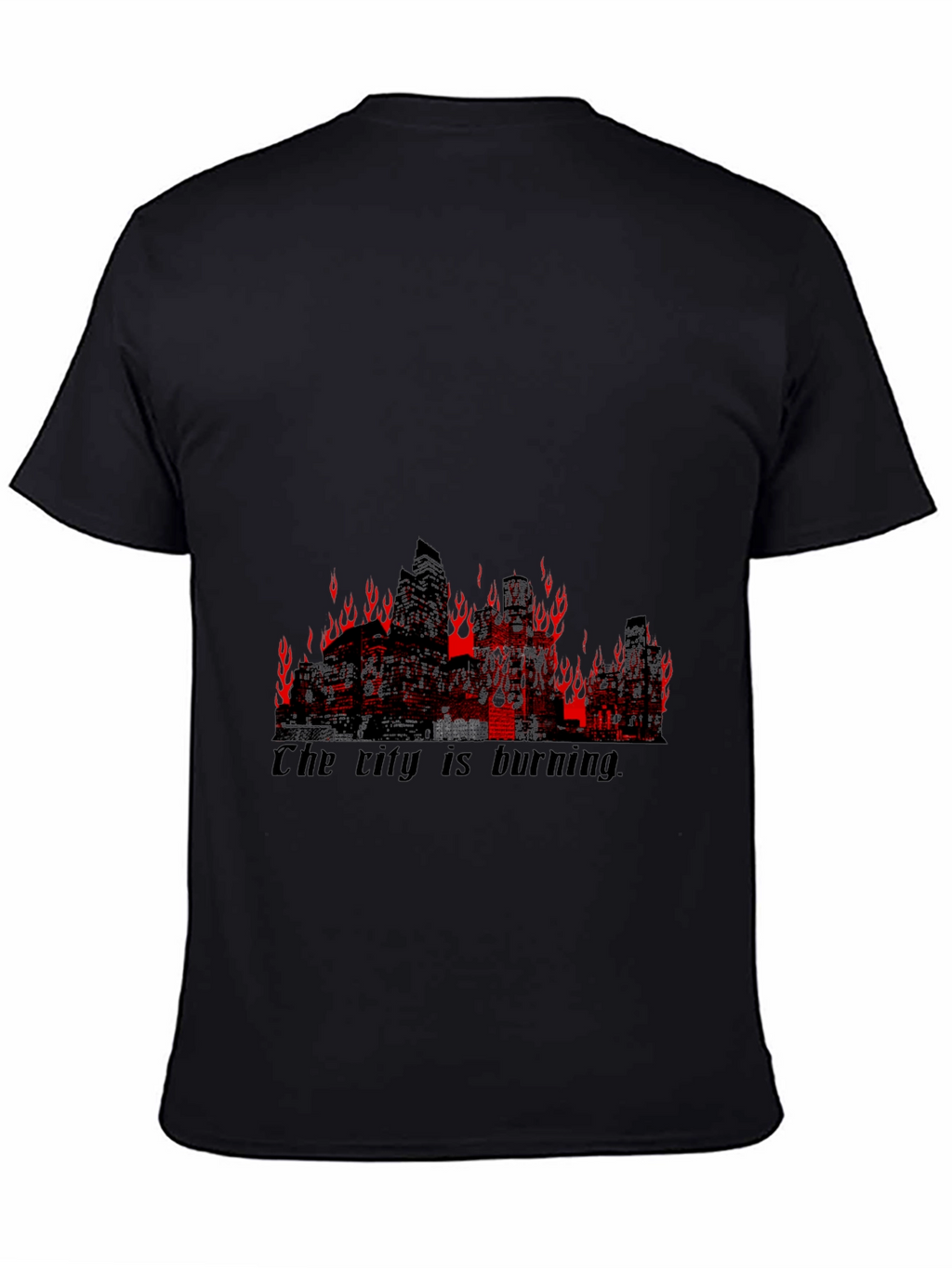 Burning City Graphic Tee - Mens Black T-Shirt