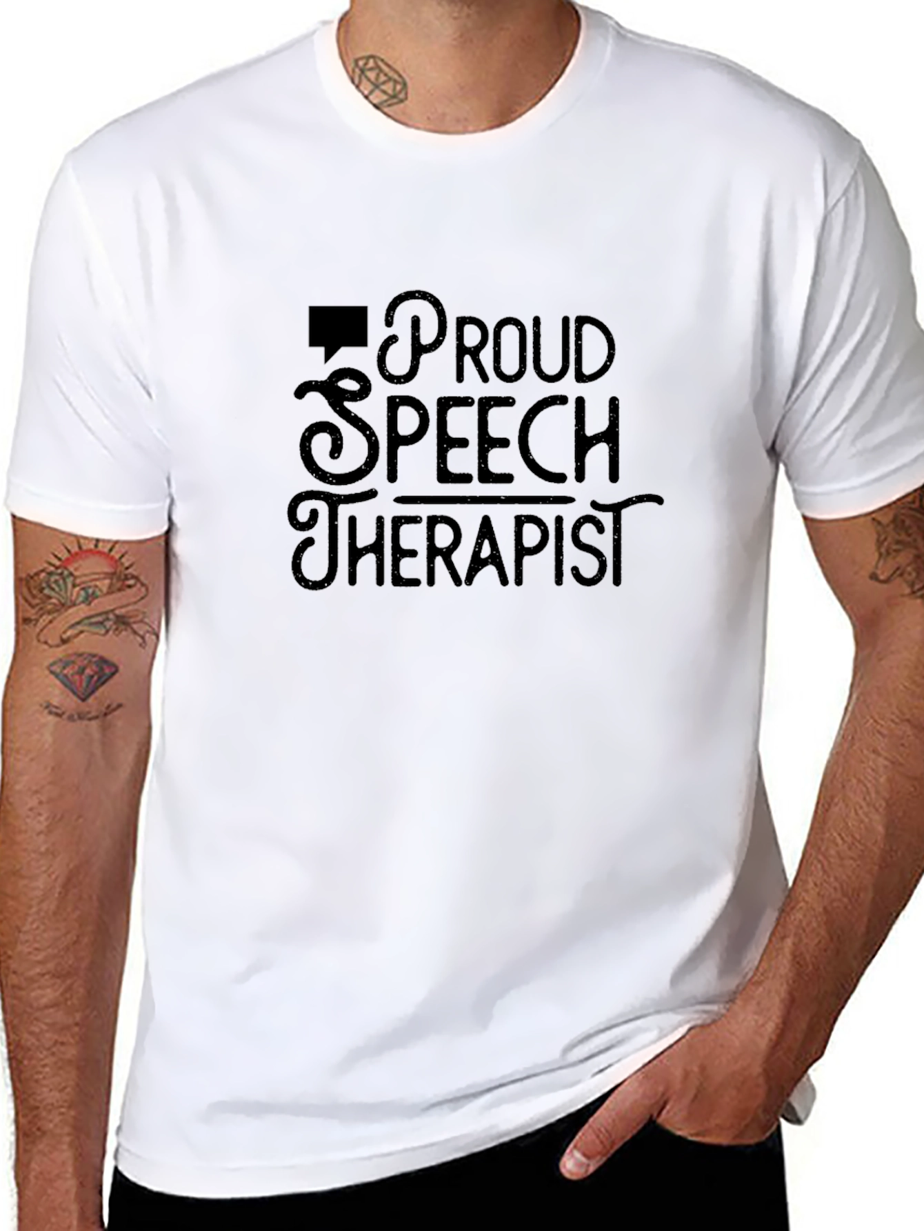 Proud Speech Therapist Black Graphic Tee