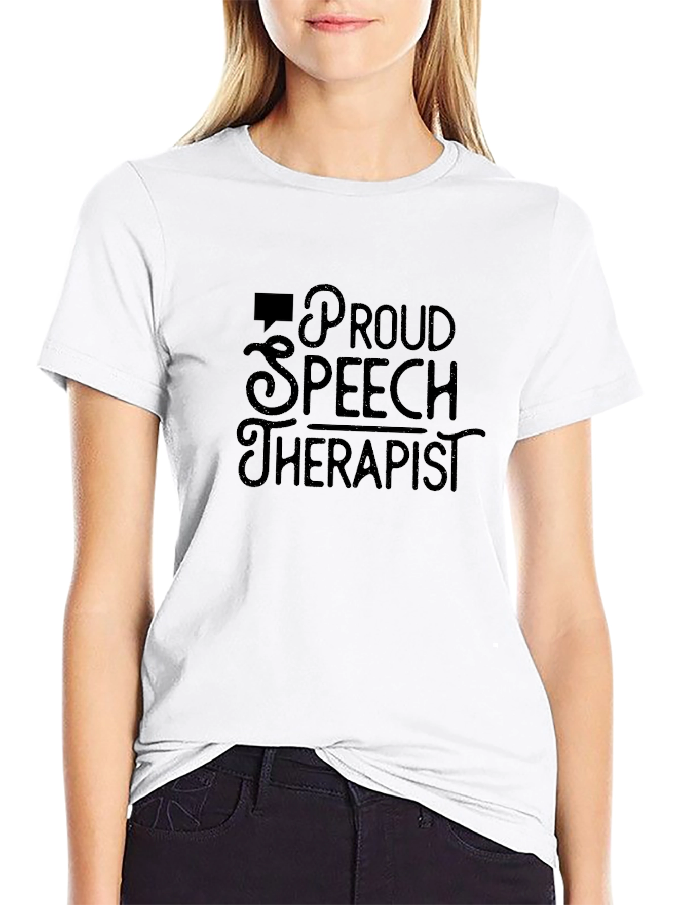 Proud Speech Therapist Black Graphic Tee
