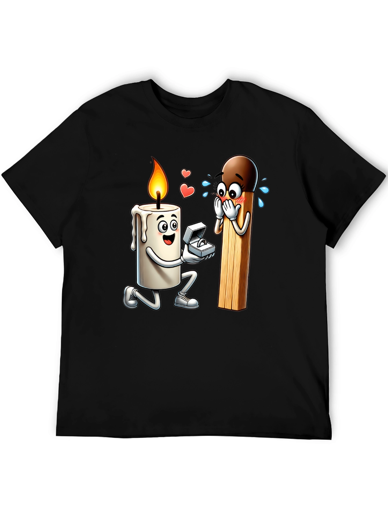 Romantic Candle & Match Proposal Graphic Tee