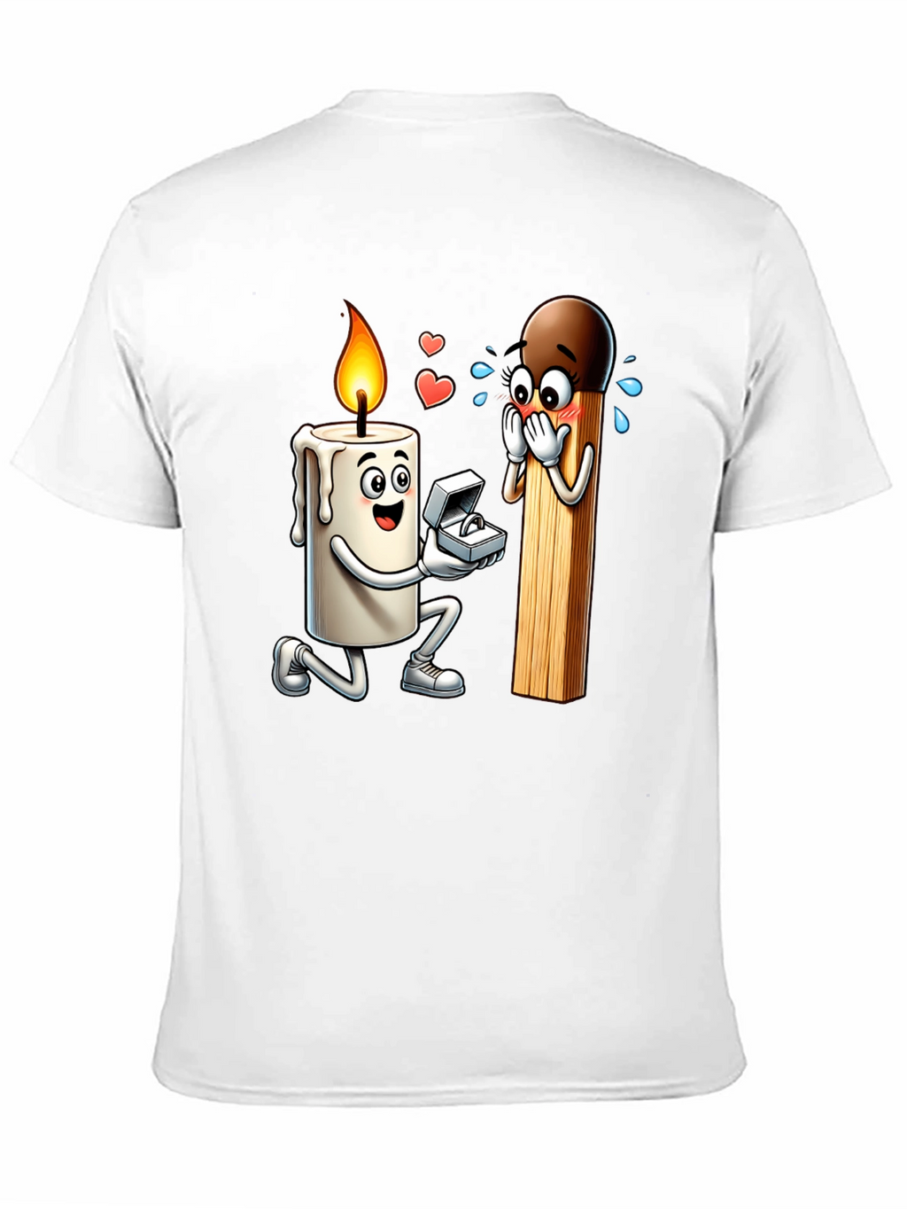 Romantic Candle & Match Proposal Graphic Tee