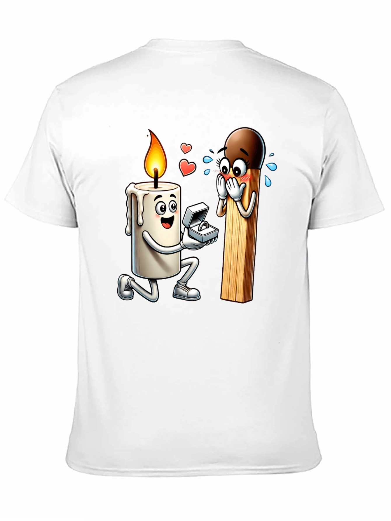 Romantic Candle & Match Proposal Graphic Tee