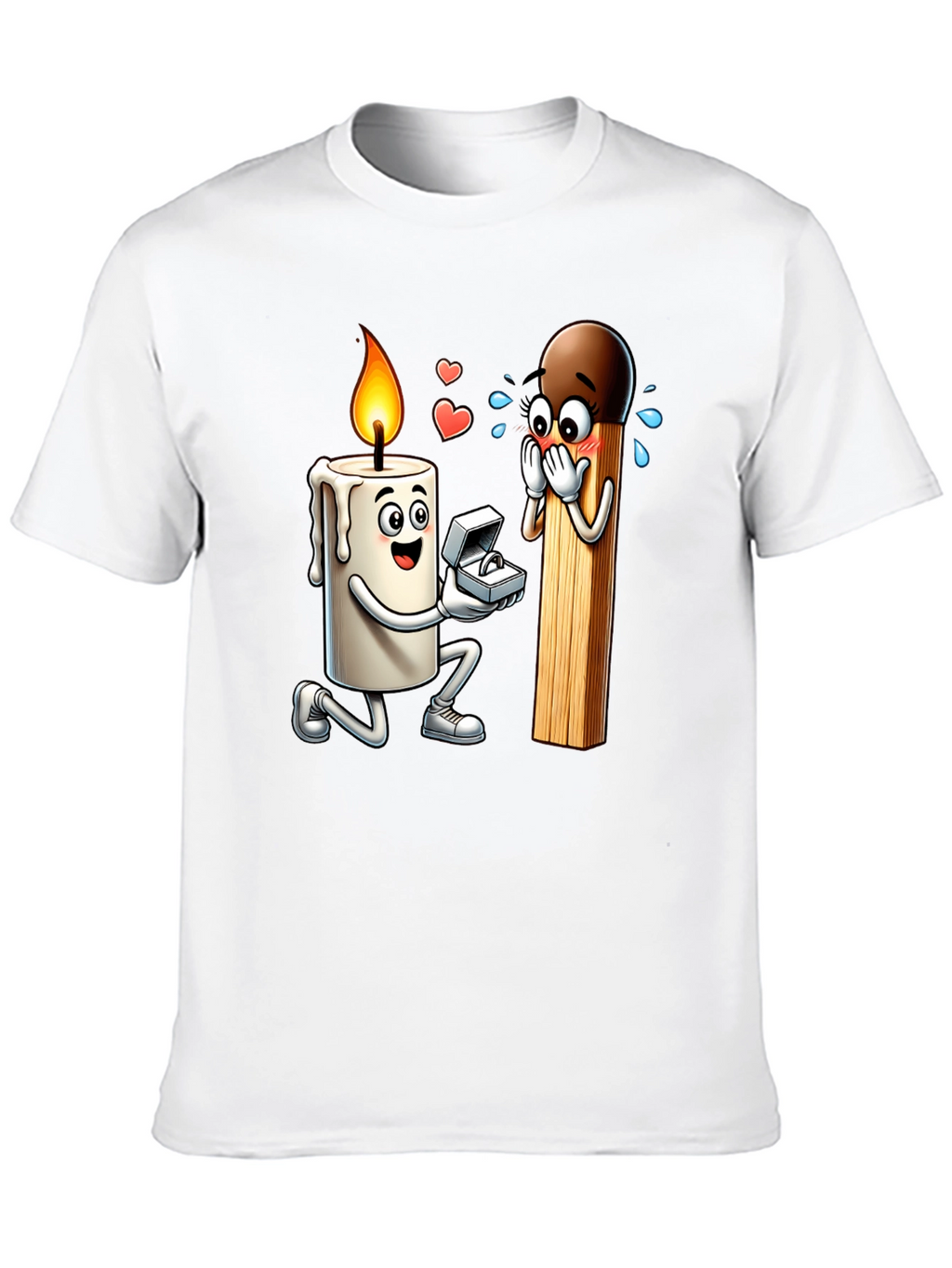 Romantic Candle & Match Proposal Graphic Tee