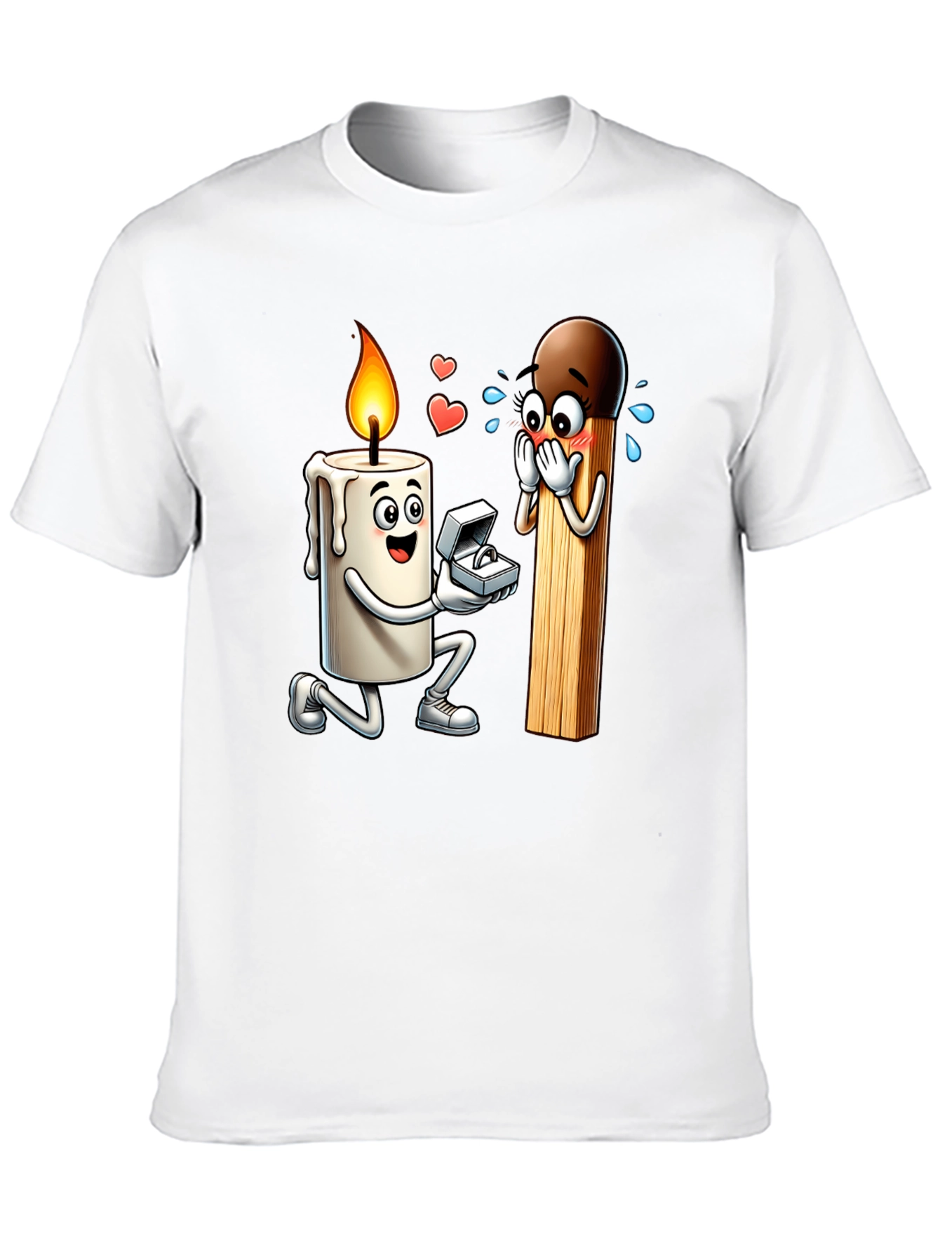 Romantic Candle & Match Proposal Graphic Tee