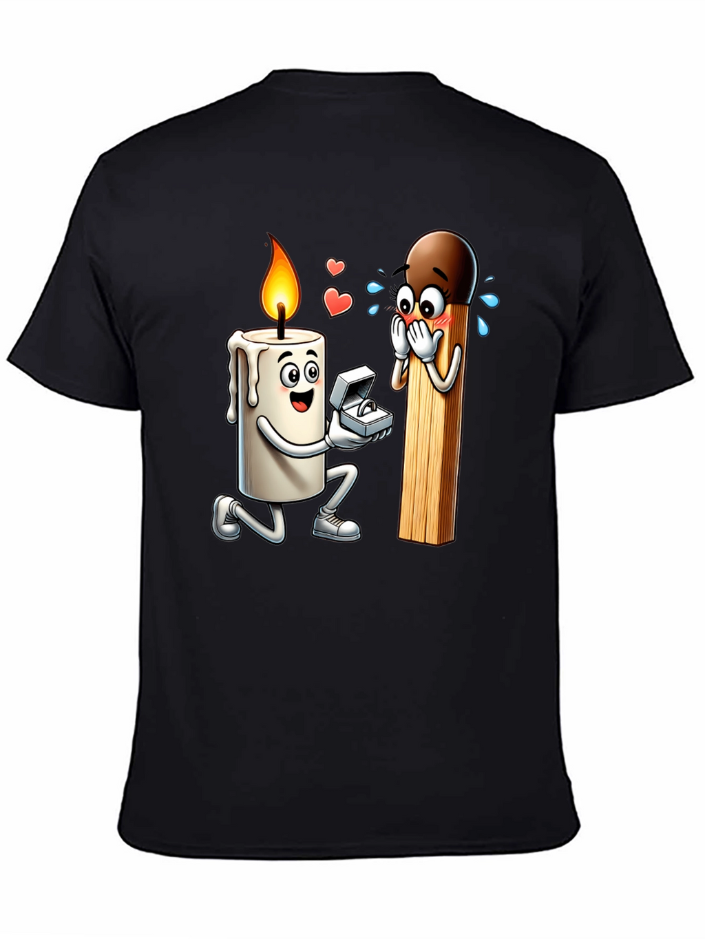 Romantic Candle & Match Proposal Graphic Tee