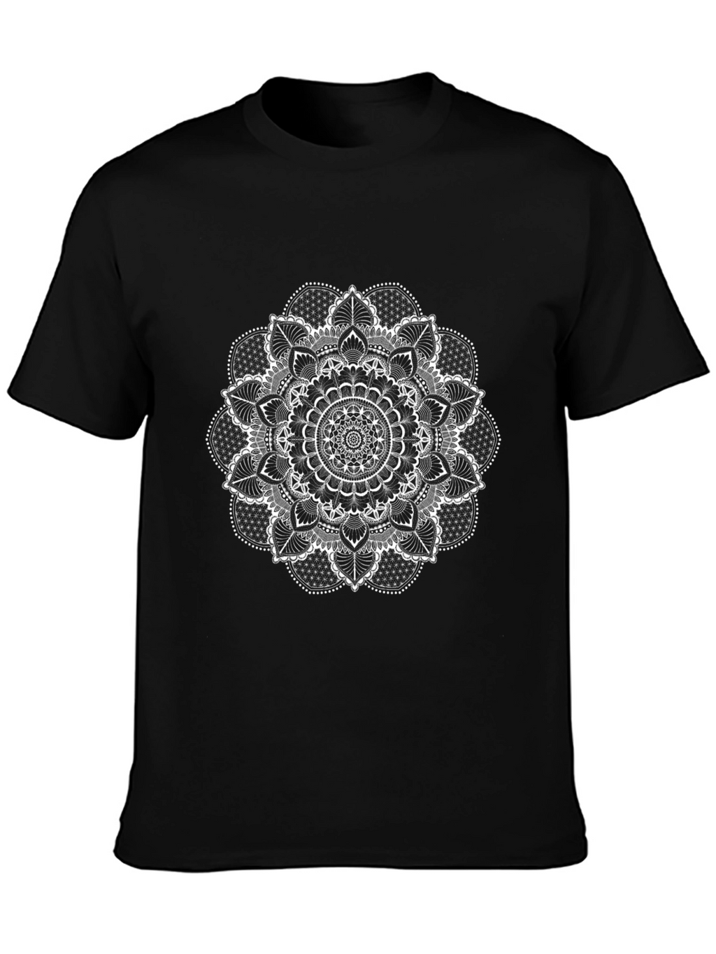 Mens Black Mandala Graphic Tee