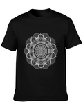 Mens Black Mandala Graphic Tee