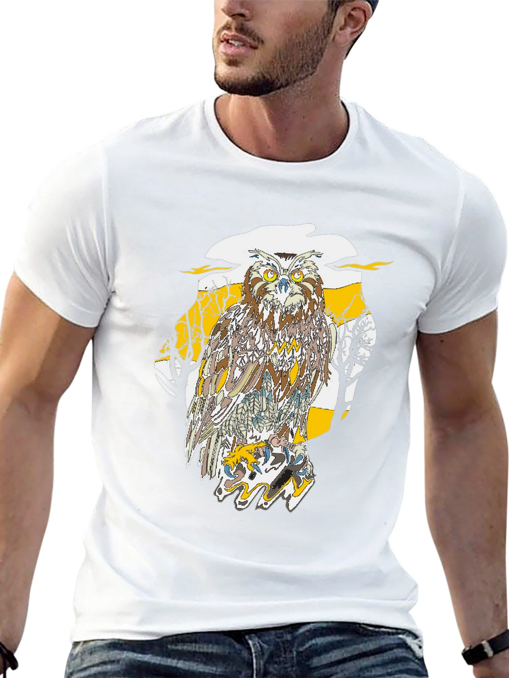 Owl Graphic Black T-Shirt