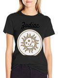 Zodiac Sun & Moon Graphic Tee - Black