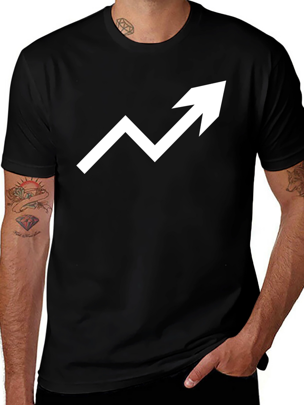 Trend Up T-Shirt - Black Graphic Tee