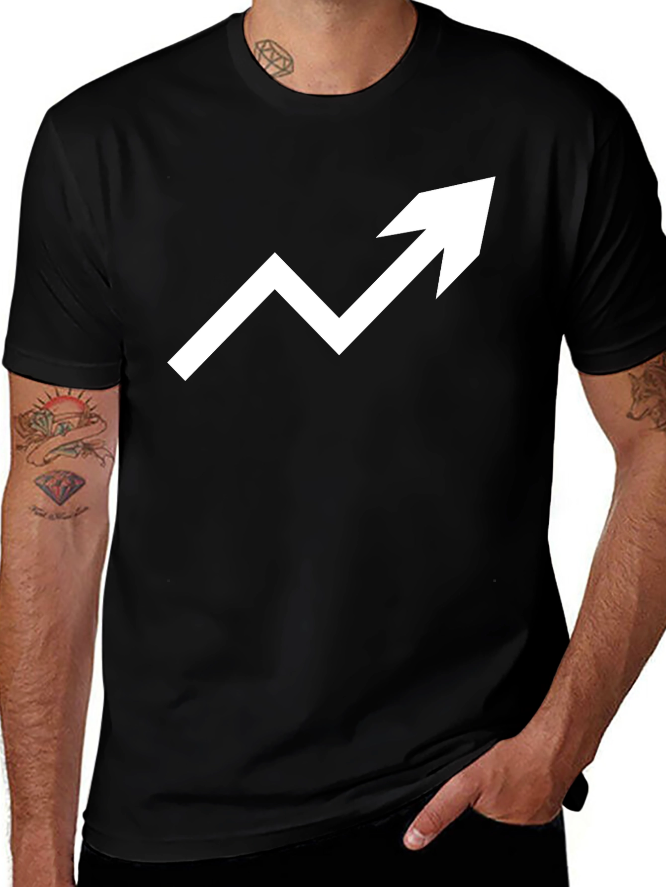 Trend Up T-Shirt - Black Graphic Tee
