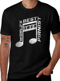 Worlds Best Pianist T-Shirt - Musical Note Design