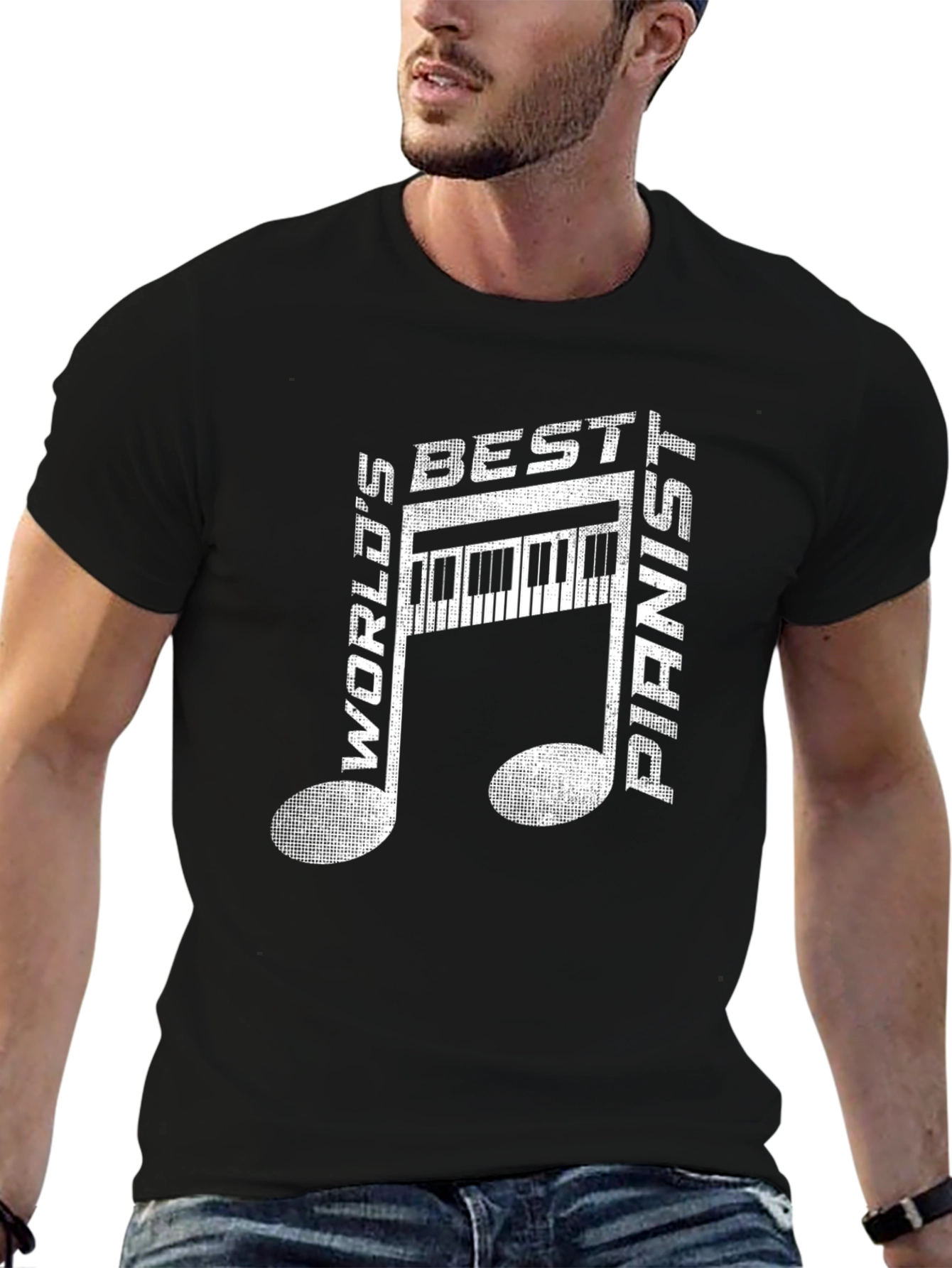 Worlds Best Pianist T-Shirt - Musical Note Design