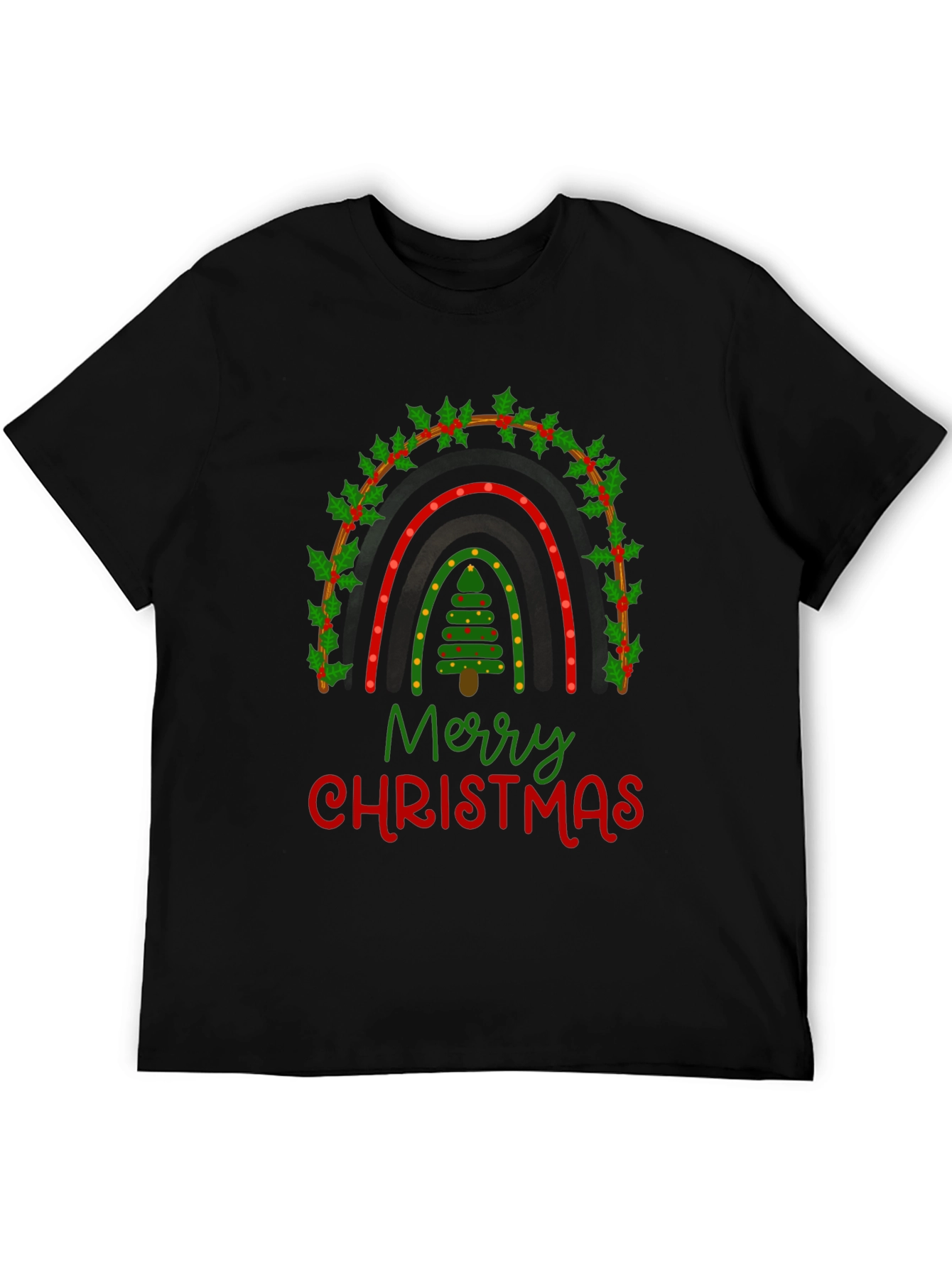 Merry Christmas Rainbow Graphic Tee