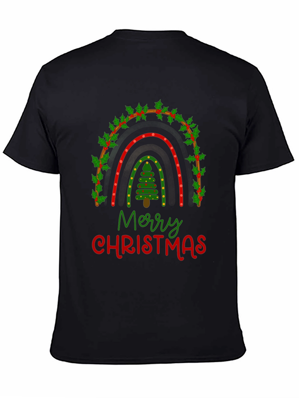 Merry Christmas Rainbow Graphic Tee