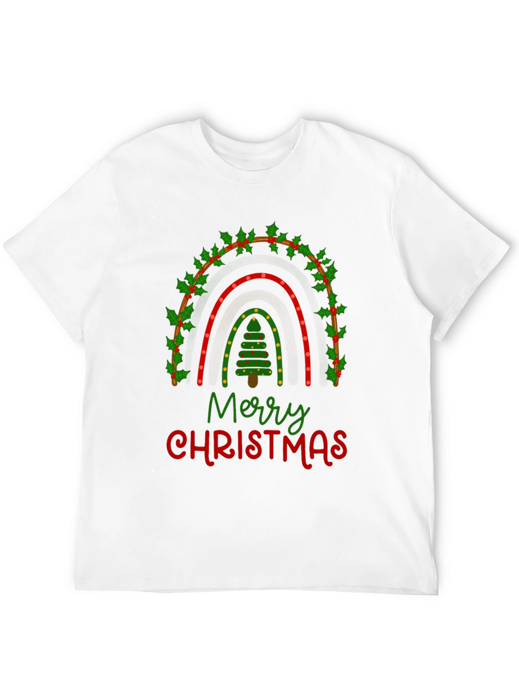 Merry Christmas Rainbow Graphic Tee