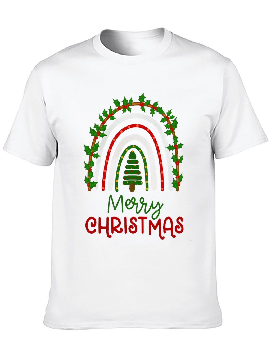 Merry Christmas Rainbow Graphic Tee