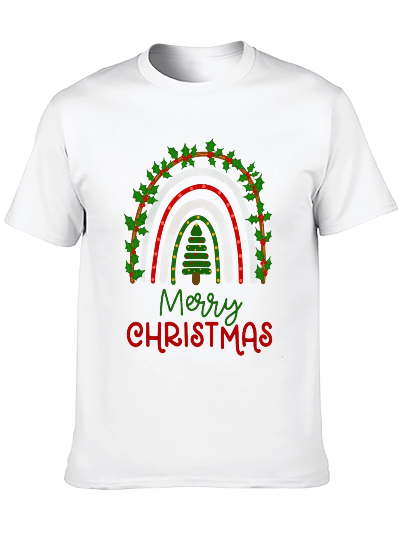 Merry Christmas Rainbow Graphic Tee