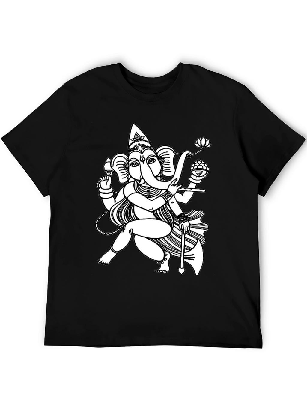 Ganesh Graphic Print Tee - Black Casual Shirt