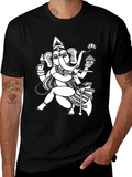 Ganesh Graphic Print Tee - Black Casual Shirt