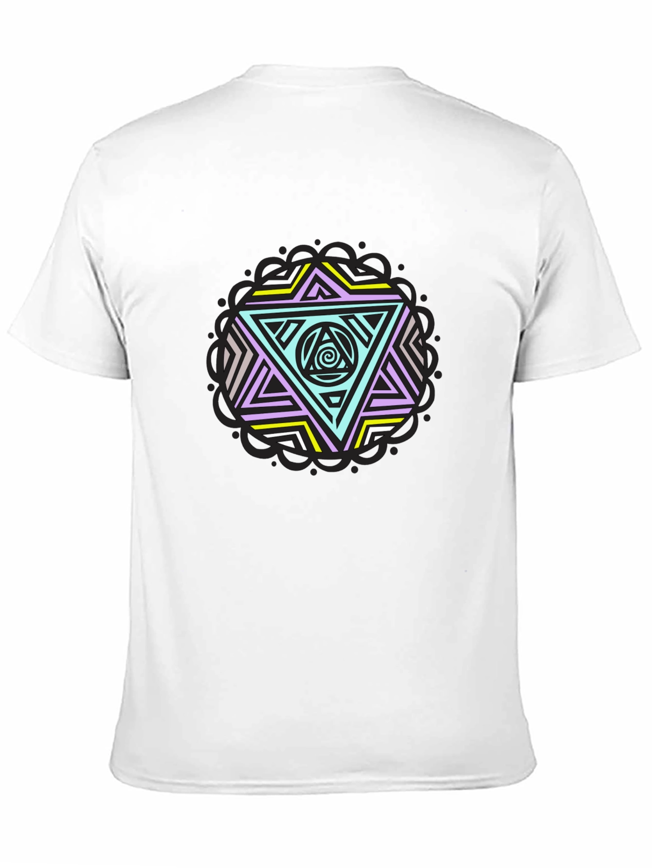 Geometric Triangle Graphic Tee - Black