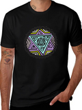 Geometric Triangle Graphic Tee - Black