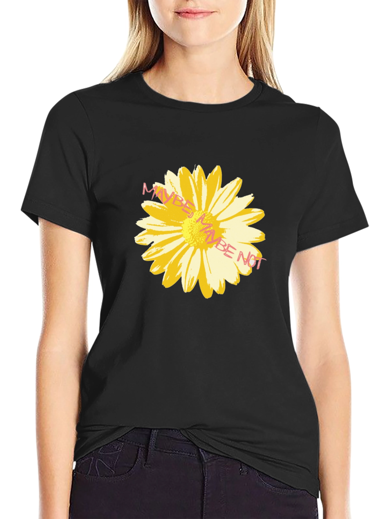 Maybe Daisy Black T-Shirt
