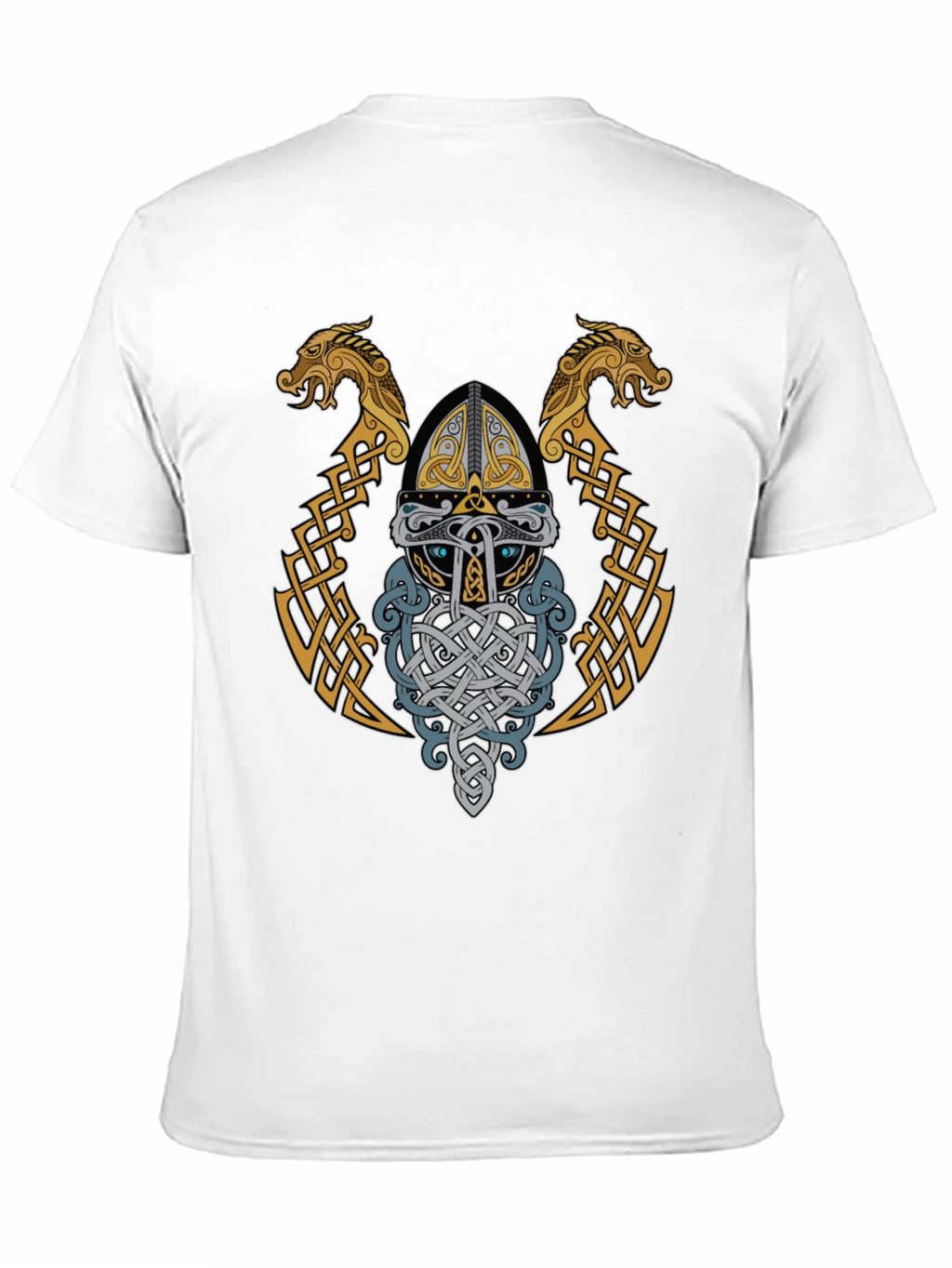 Viking Helmet Graphic T-Shirt - Norse Mythology Art