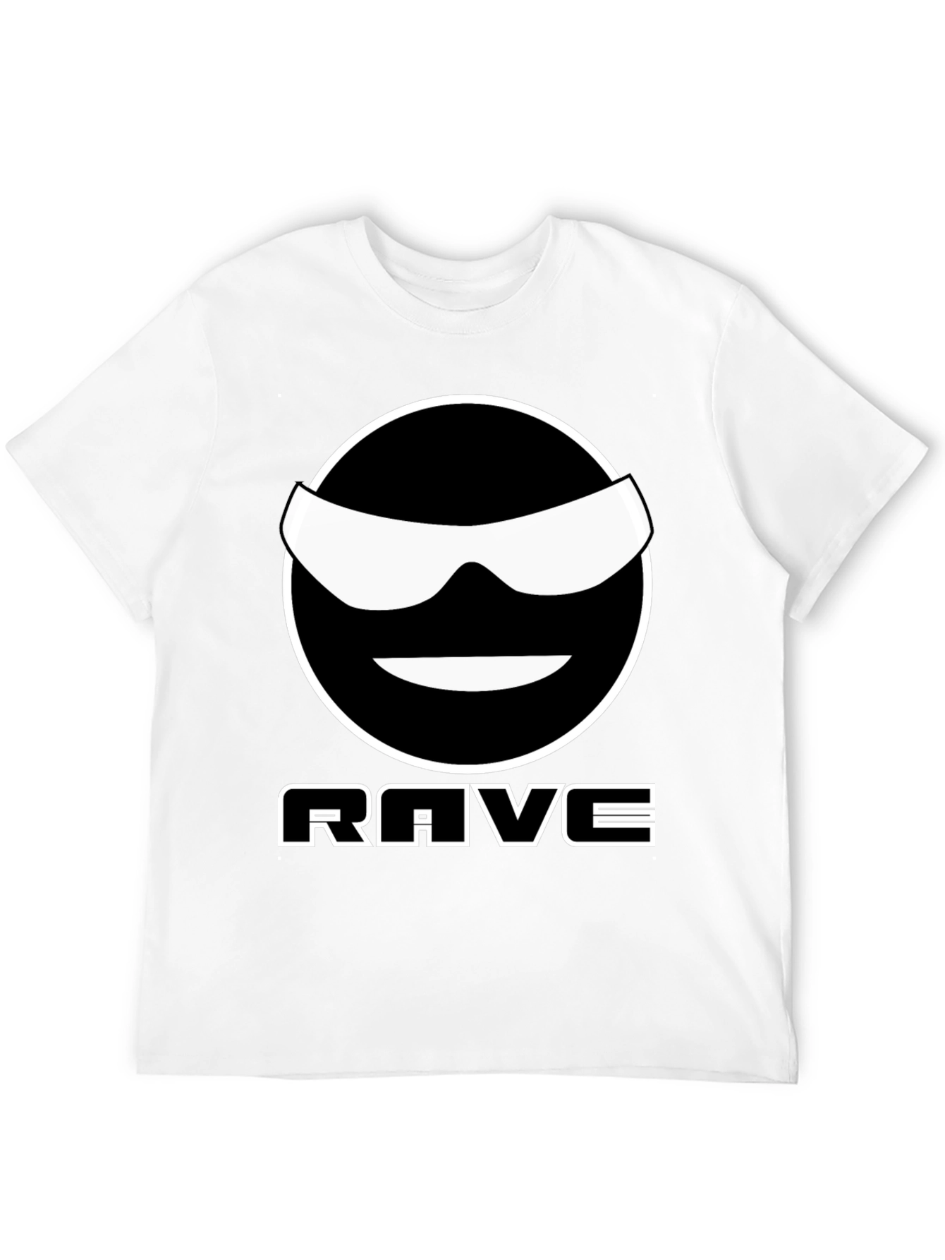 Rave Smiley Graphic T-Shirt - Cool Black Tee
