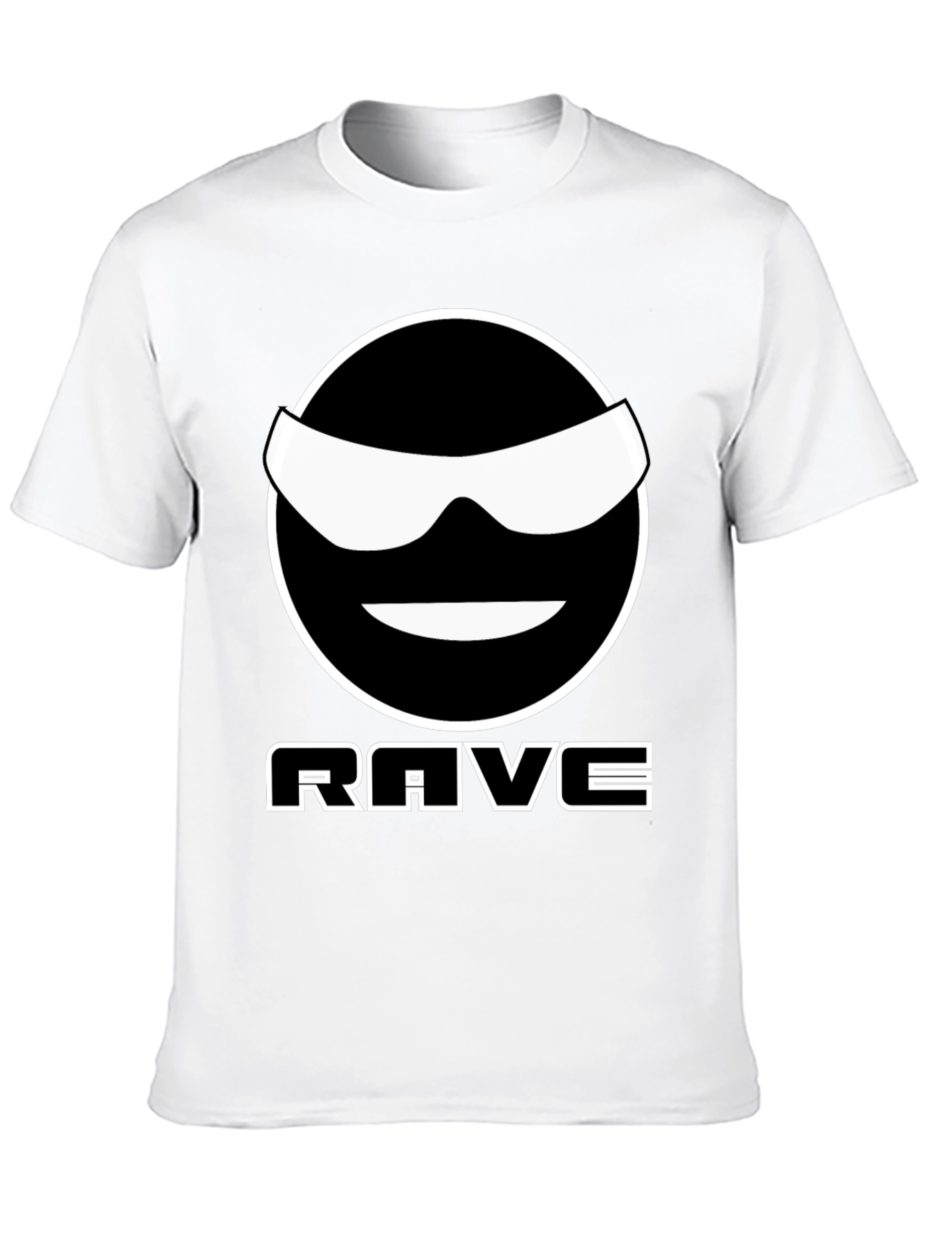 Rave Smiley Graphic T-Shirt - Cool Black Tee