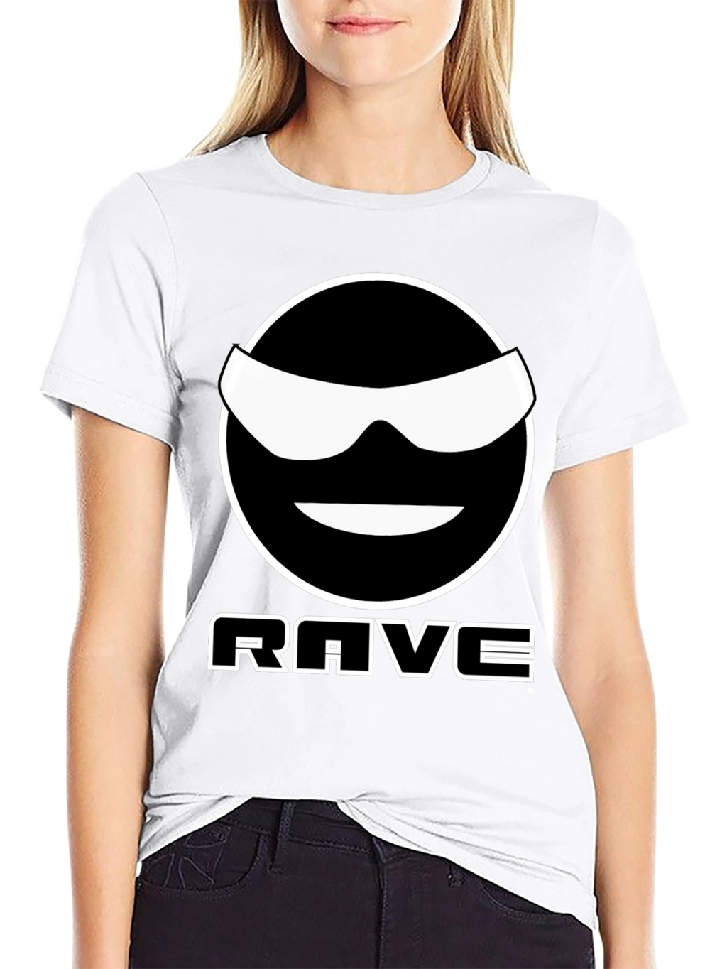 Rave Smiley Graphic T-Shirt - Cool Black Tee