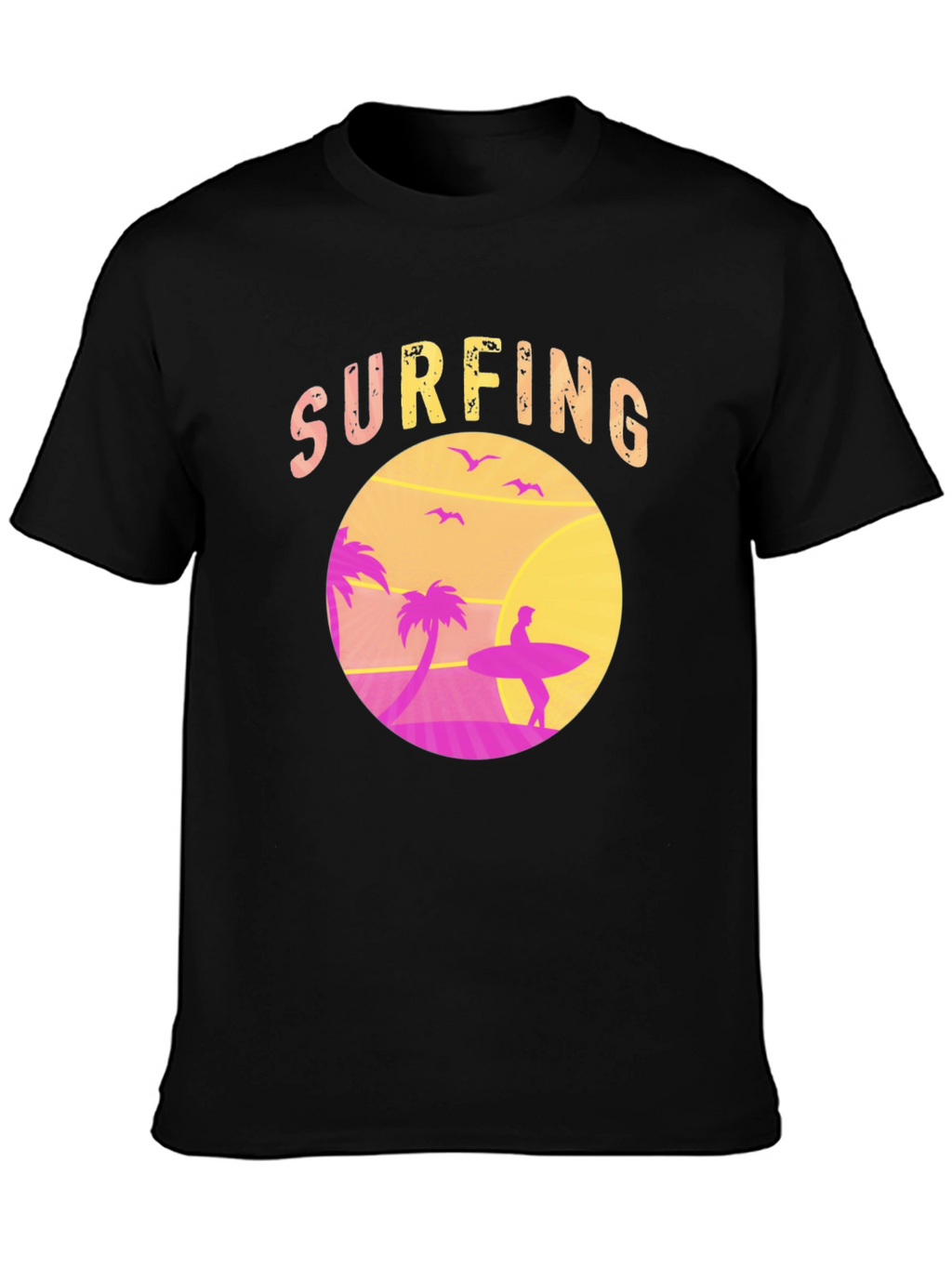 Surfing Sunset T-Shirt Tropical Beach Tee