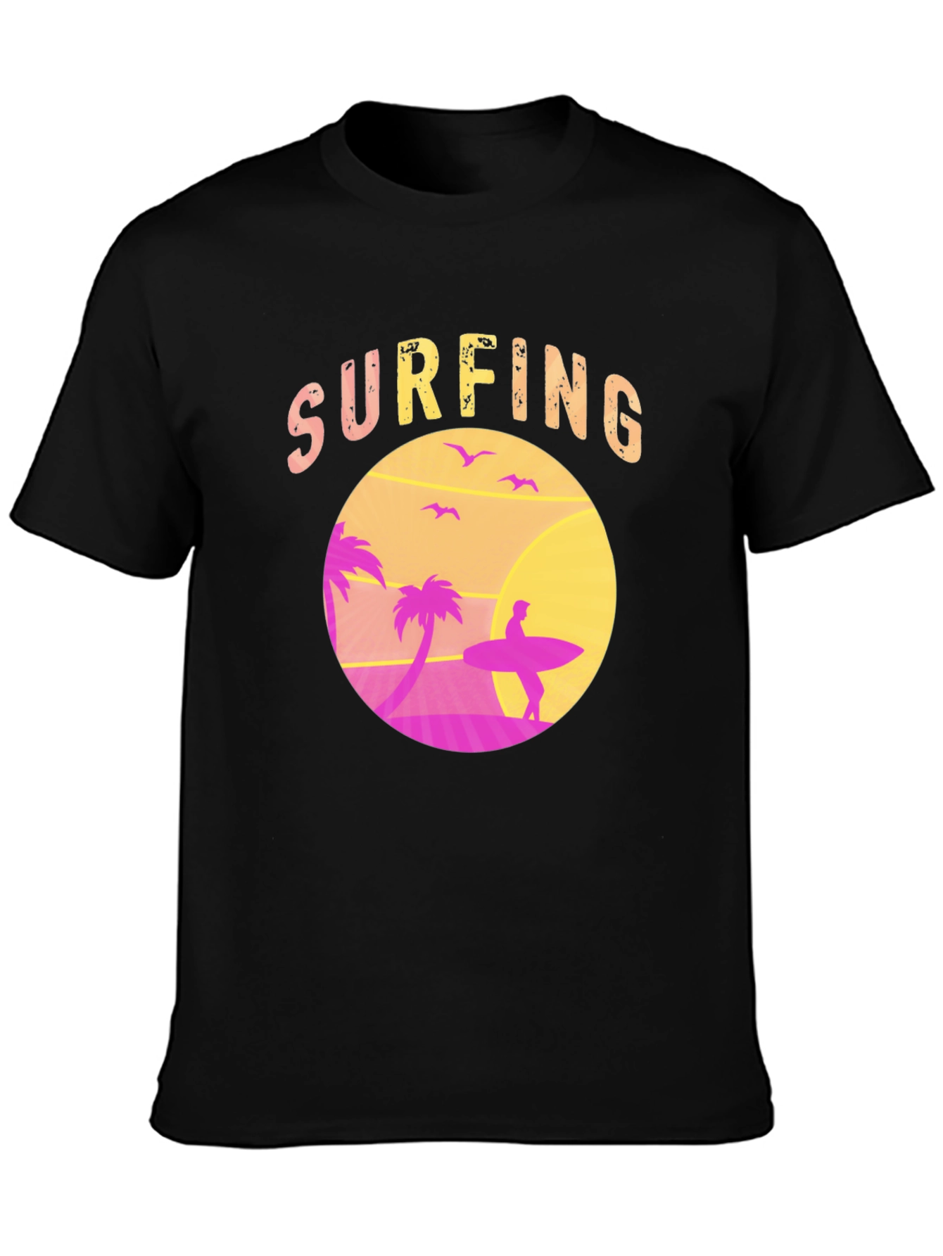 Surfing Sunset T-Shirt Tropical Beach Tee