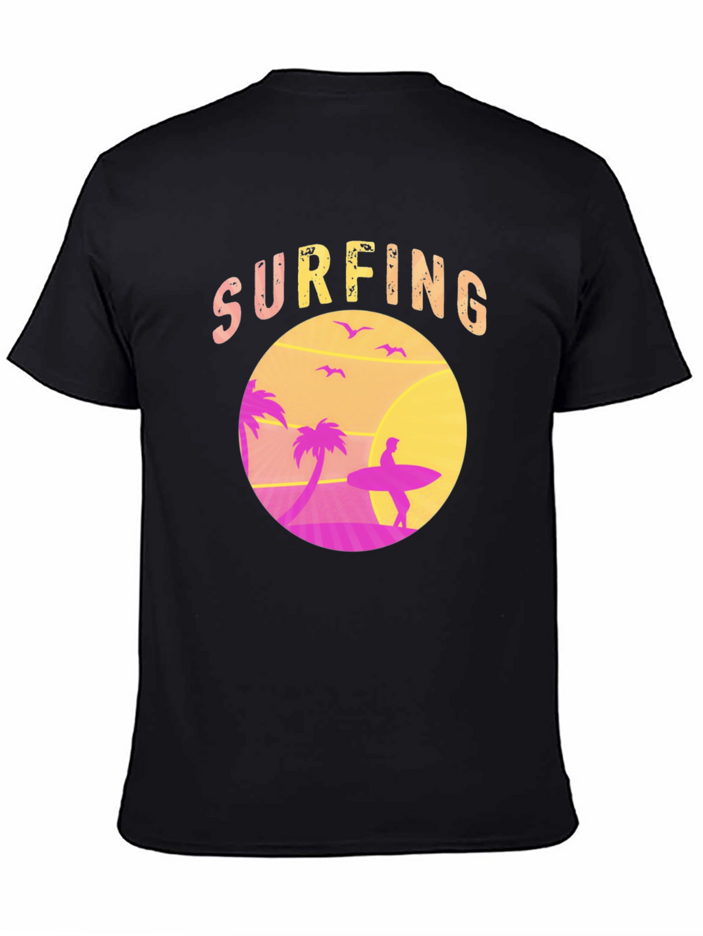 Surfing Sunset T-Shirt Tropical Beach Tee