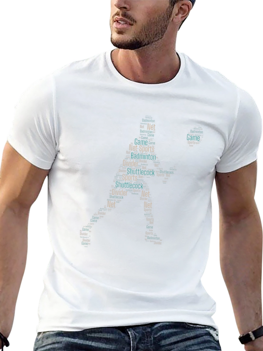 Badminton Word Art T-Shirt