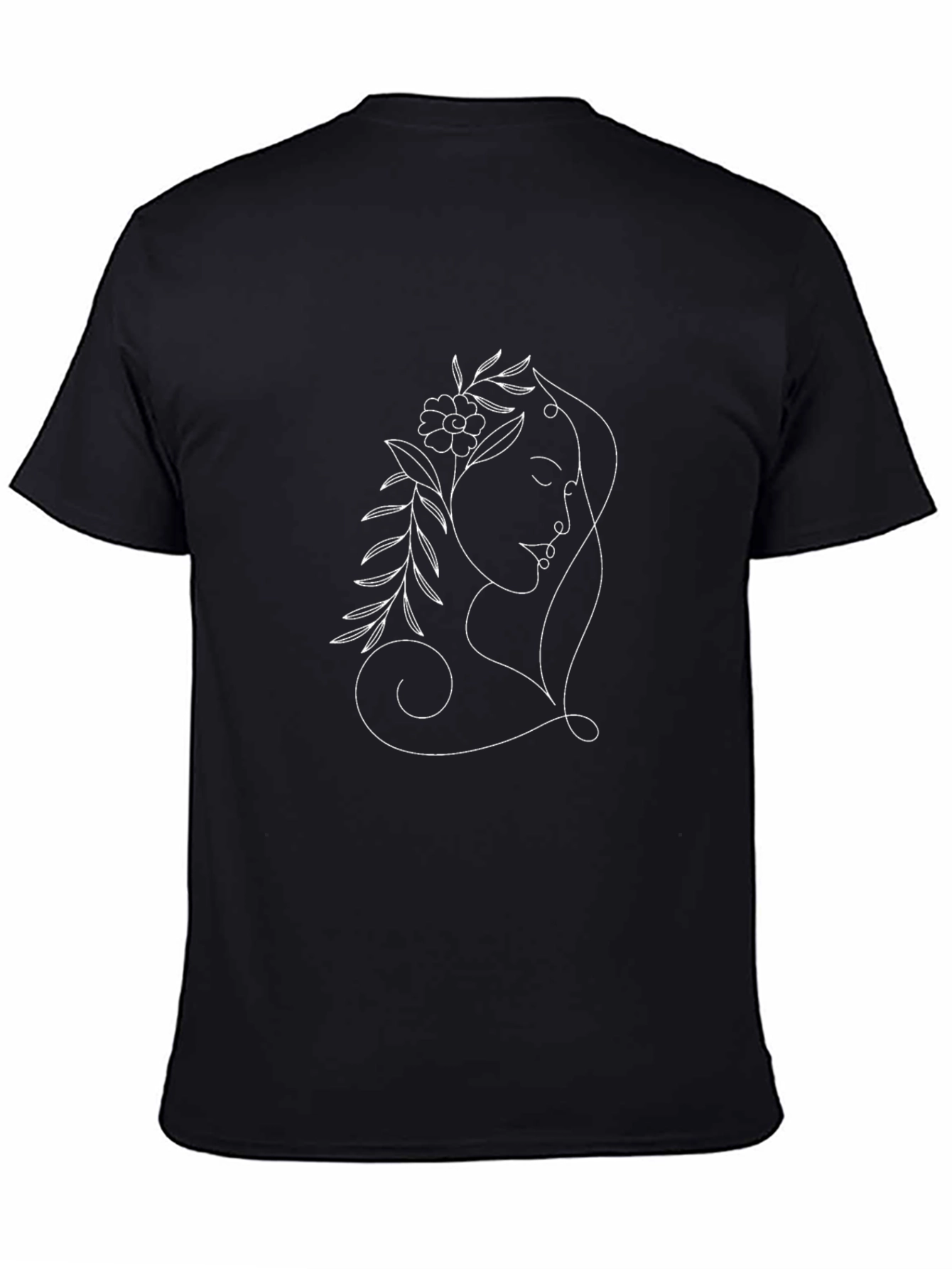 Abstract Woman Line Art Black Graphic Tee