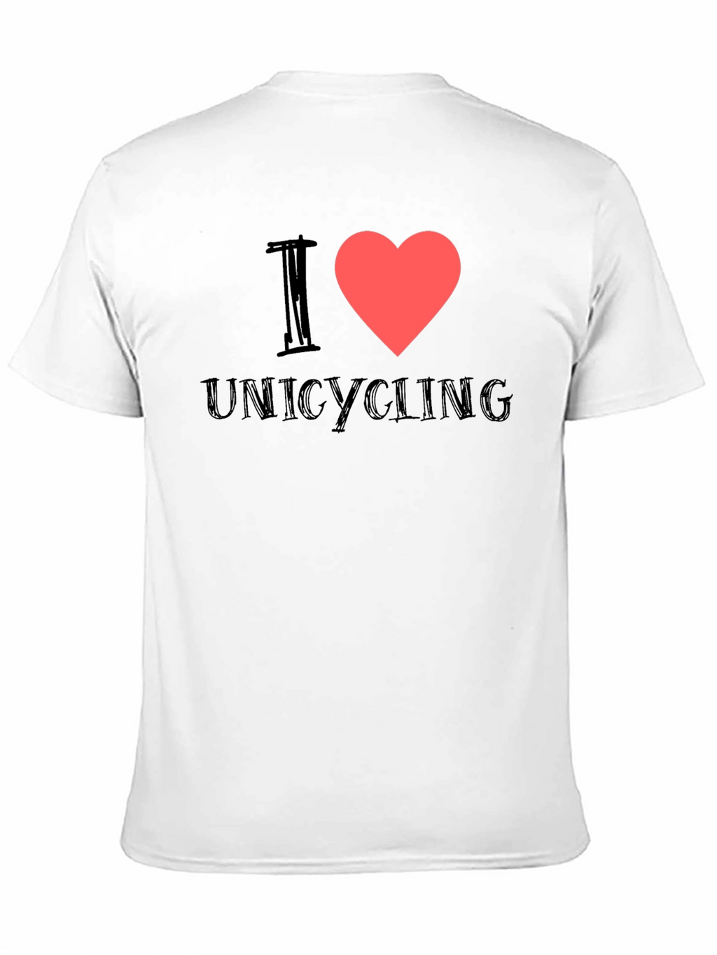 I Heart Unicycling Black T-Shirt