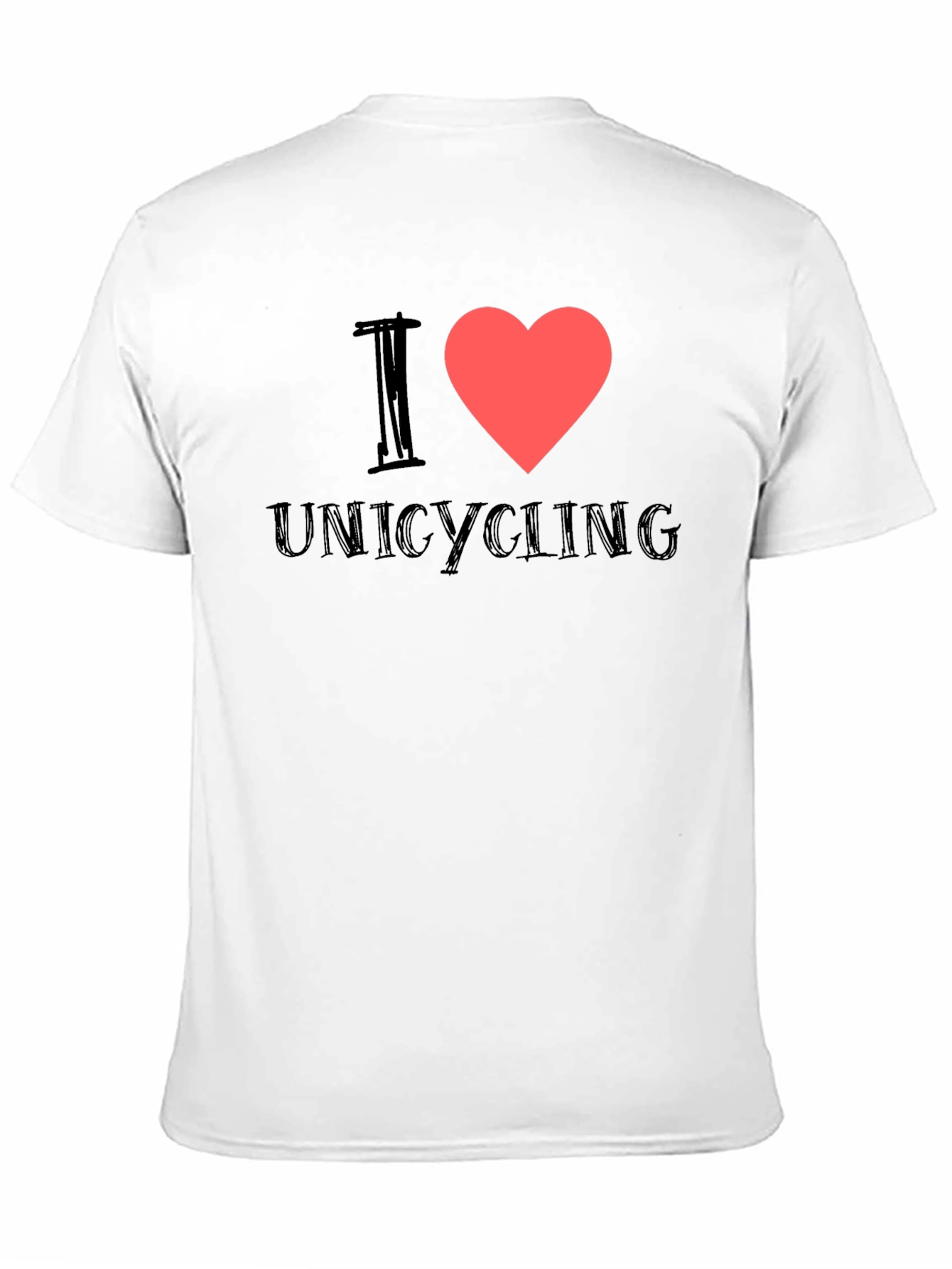 I Heart Unicycling Black T-Shirt