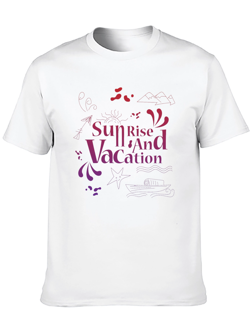 Sunset Vacation Graphic Tee - Black