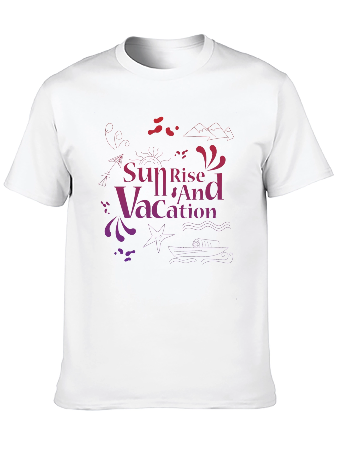 Sunset Vacation Graphic Tee - Black