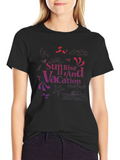 Sunset Vacation Graphic Tee - Black