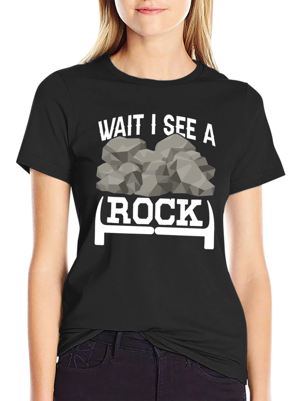 Wait I See a Rock Funny Graphic Tee