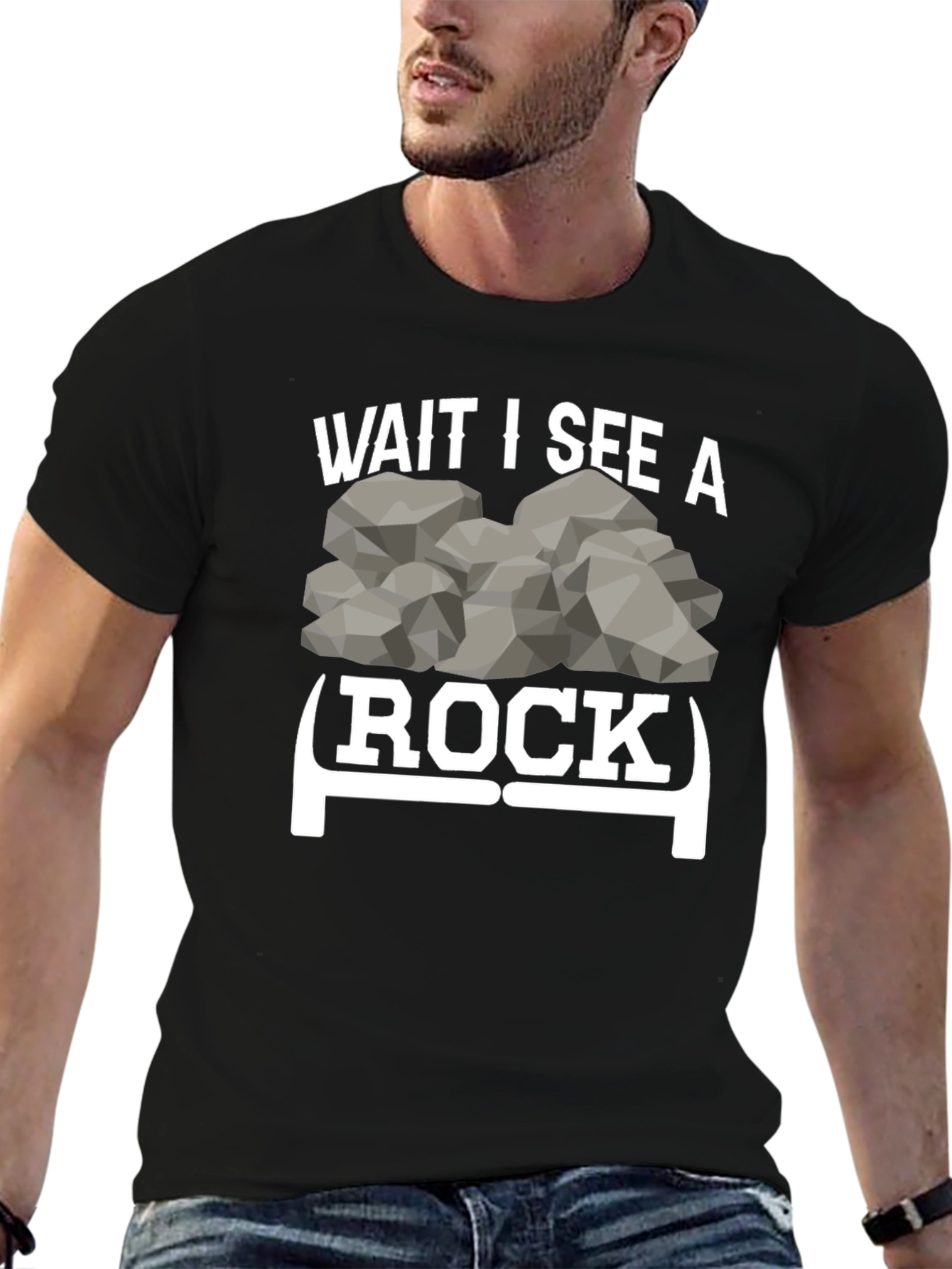 Wait I See a Rock Funny Graphic Tee