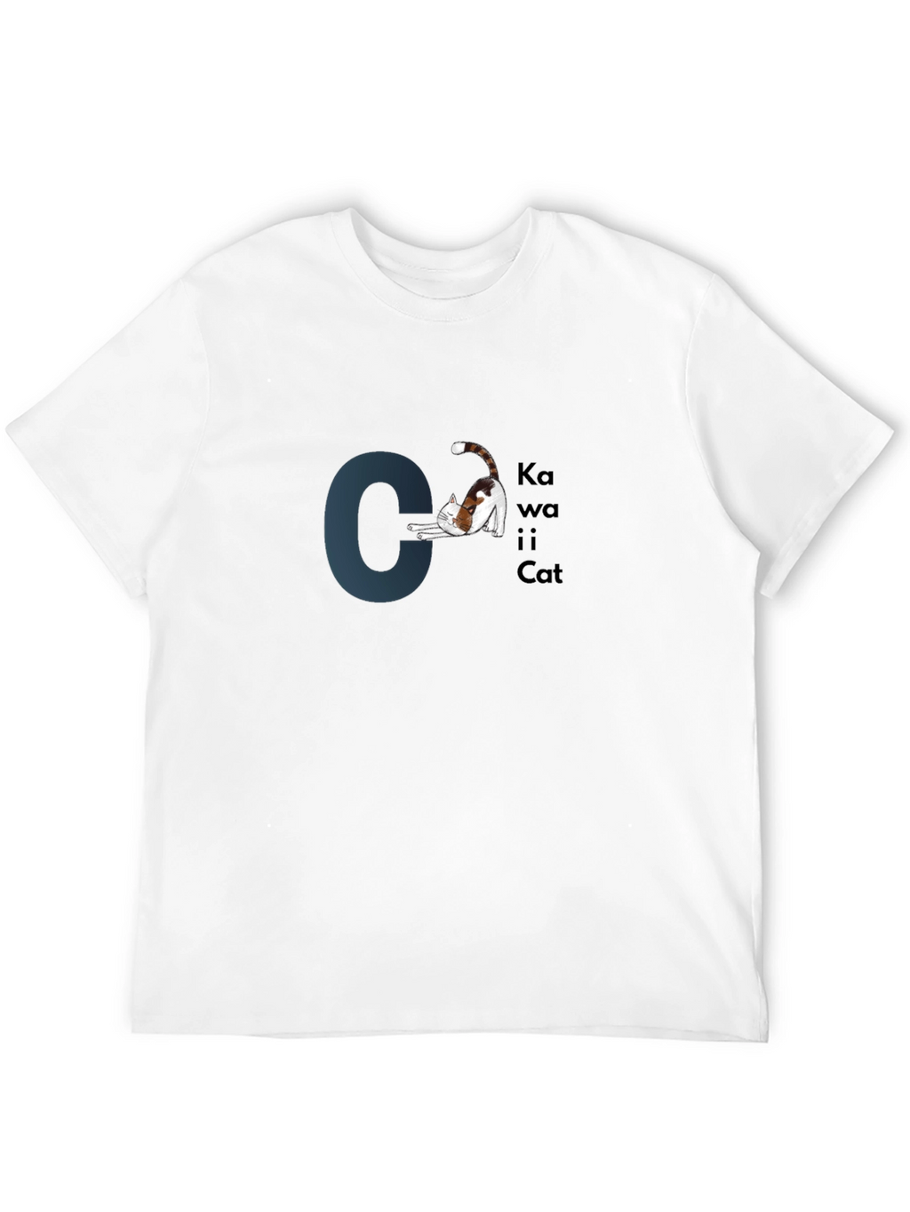 Kawaii Cat Graphic Black T-Shirt