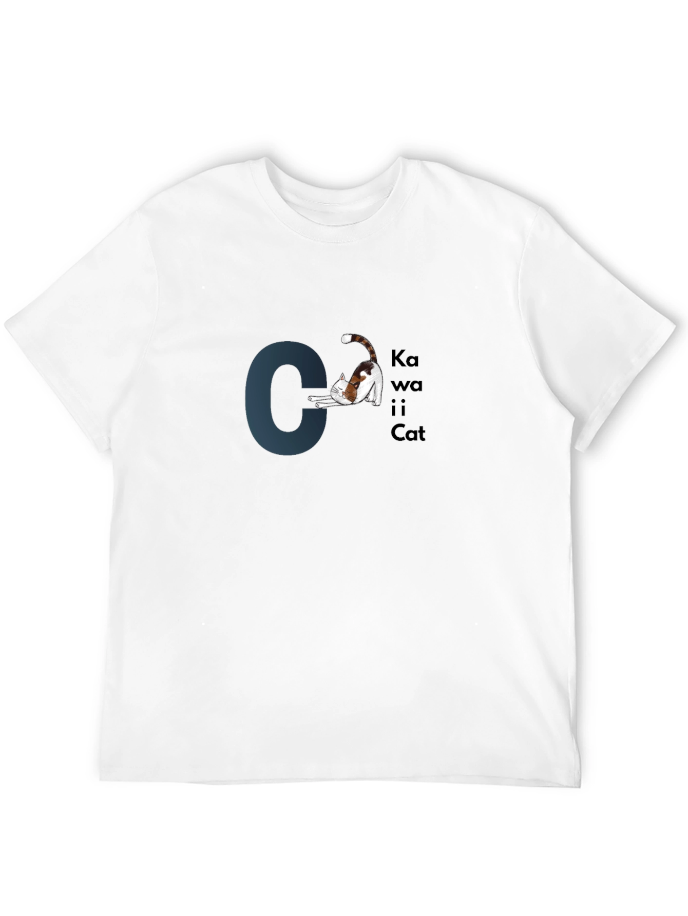 Kawaii Cat Graphic Black T-Shirt